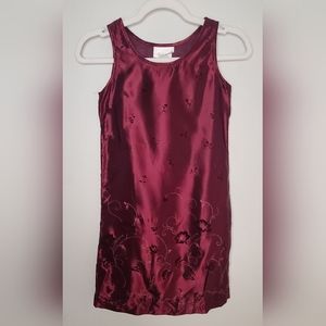 New York Bonnie Jean - Girl's Maroon Slip Dress, Sz 10